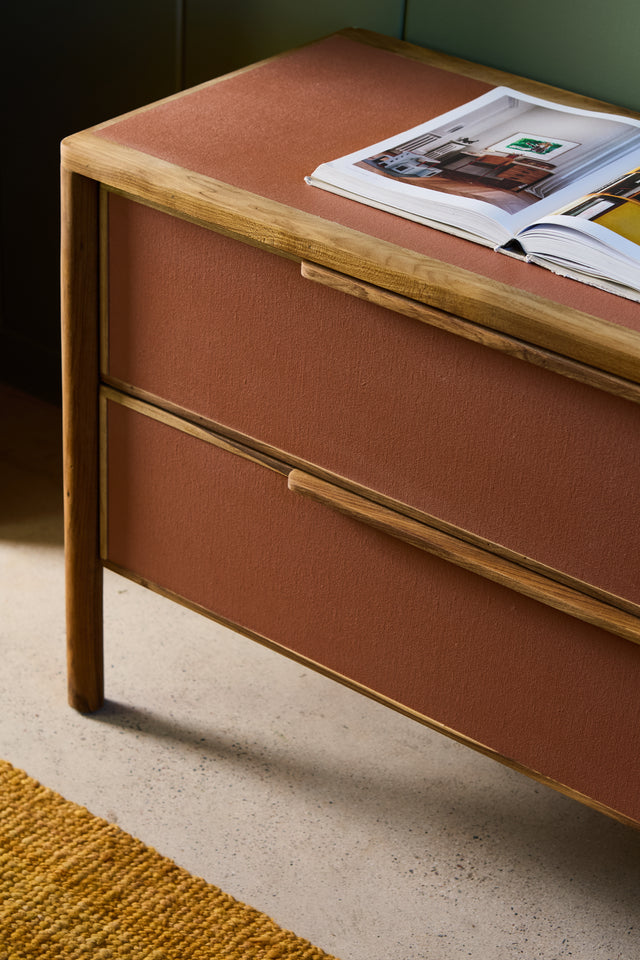 Comoda Houdini Baja 4 Cajones Tapa Entelada